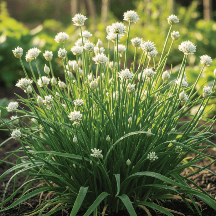 Garlic chives (Allium tuberosum)
